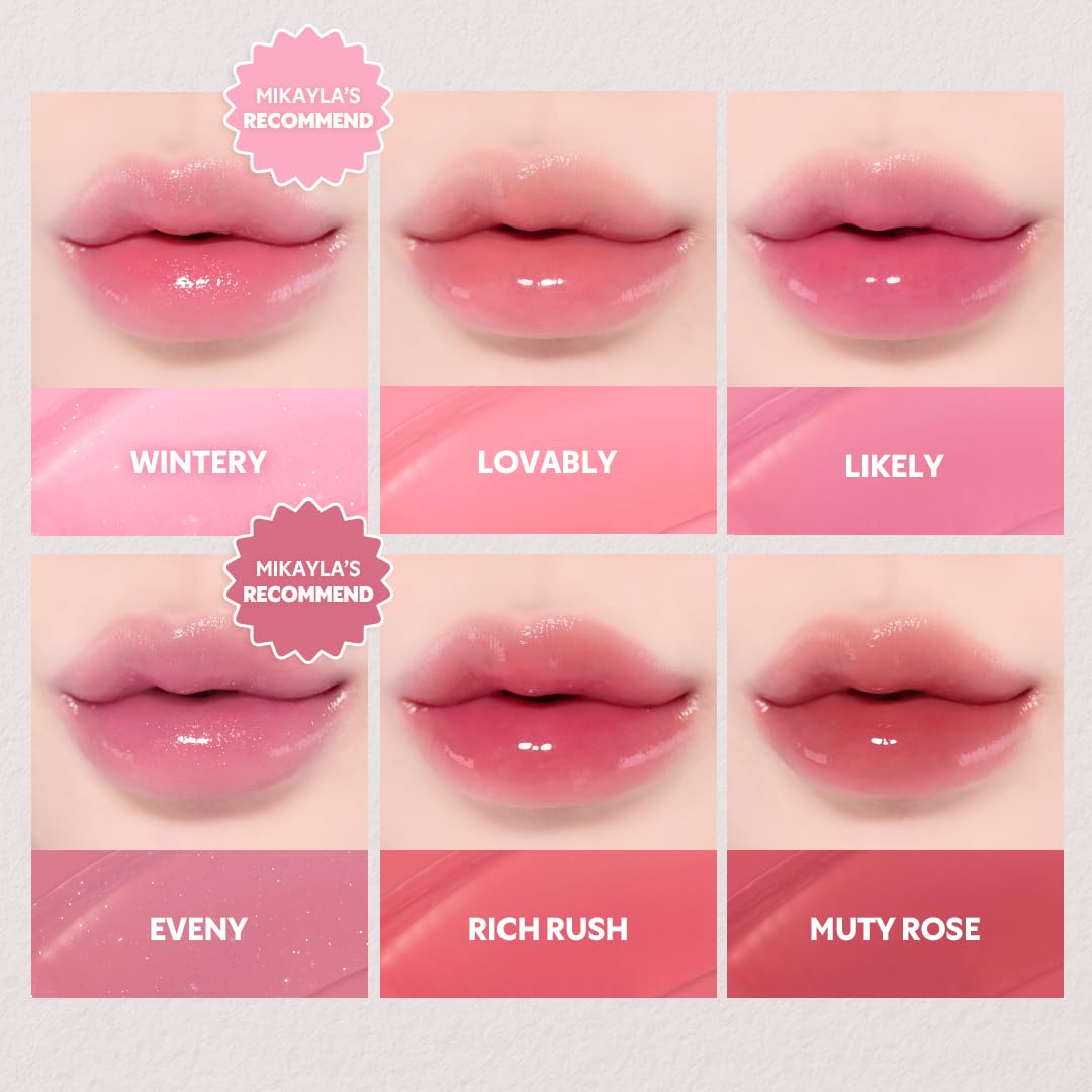 TIRTIR [*Mini Size Waterism Tinted Lip Gloss #04 Fig Peach, 0.06 Fl Oz – Kiss Ready Lipgloss, 12H Long Lasting Non Sticky Natural Tinted Glow Korean Multiuse Cheek and Lip Tint for Women gift