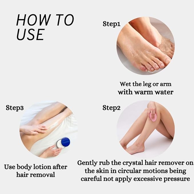 "Crystal Hair Eraser for Women - Reusable Magic Painless Exfoliation Hair Removal Tool | Fast & Easy Hair Remover for Back, Arms, Legs | Suitable for Men and Women | Pink"