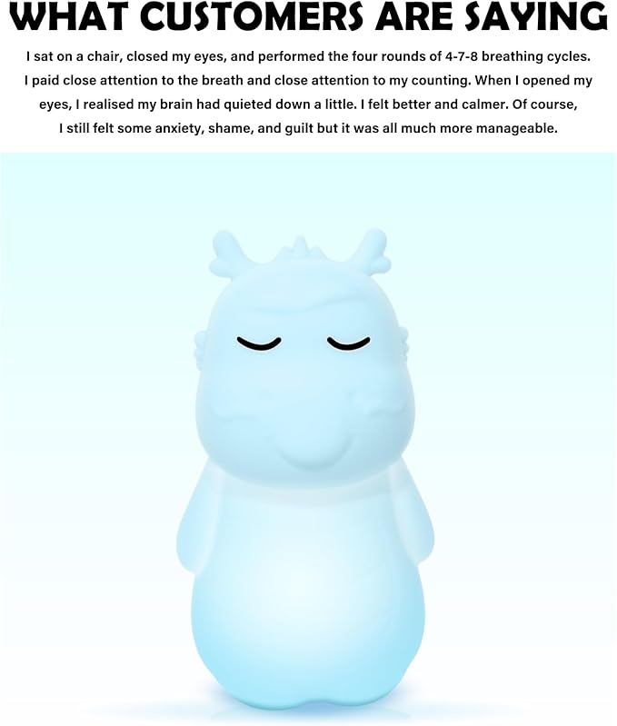 'Breathing Loong' Guided Visual Meditation Tool, Calming Corner Breathing Light, ADHD Stress Anxiety Relief, Mindfulness Gift, Sleep Aid Device with Night Light, Use for School Counselor Office