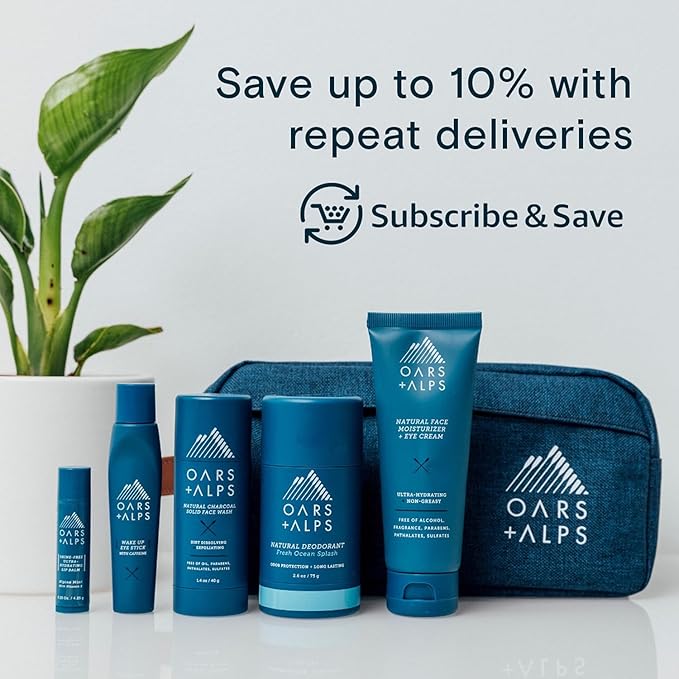 Oars + Alps Aluminum Free Deodorant for Men and Women, Dermatologist Tested and Made with Clean Ingredients, Vegan, Eucalyptus Spearmint, 1 Pack, 2.6 Oz