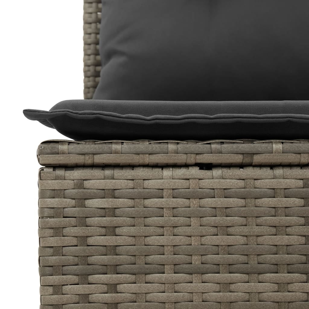 vidaXL Garden Sofa Set Grey PE rattan Standard Modular
