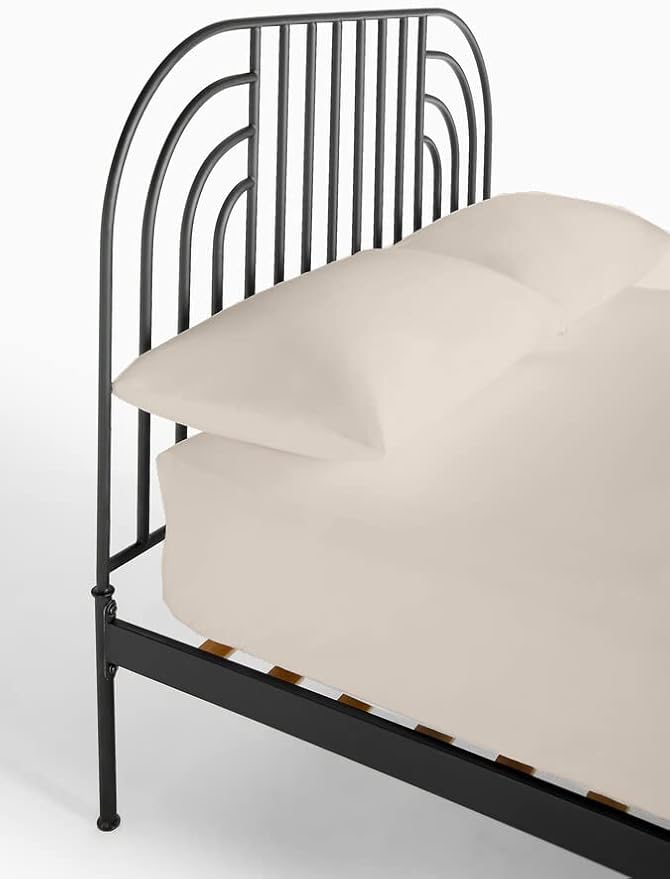 4-PC Cot Sheets 30x75, 100% Cotton Fitted Sheet - Perfect for Narrow Twin/RV Bunk/Camping Cot/Guest Bed Replacement, Fits Up to 4-8" Deep Mattress - Beige Solid