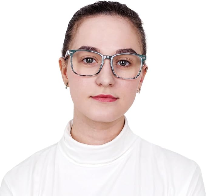 YEIN Bifocal Reading Glasses with Blue Light Blocking Lenses, Bifocal Reader for Women and Men, Vintage Square frame with Spring Hinge (+0.50/+2.50 magnification)