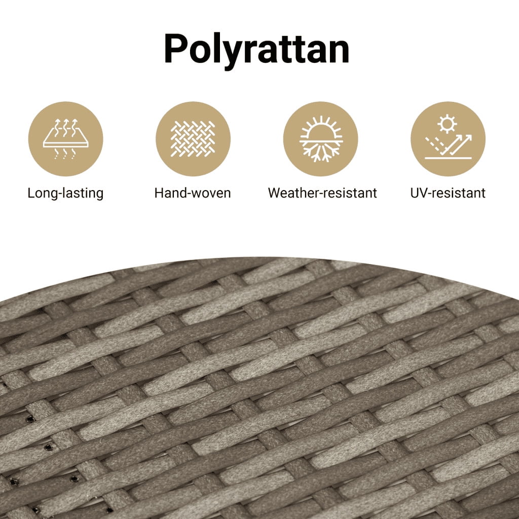 vidaXL Garden Sofa Set Gray PE rattan Large Adjustable Feet