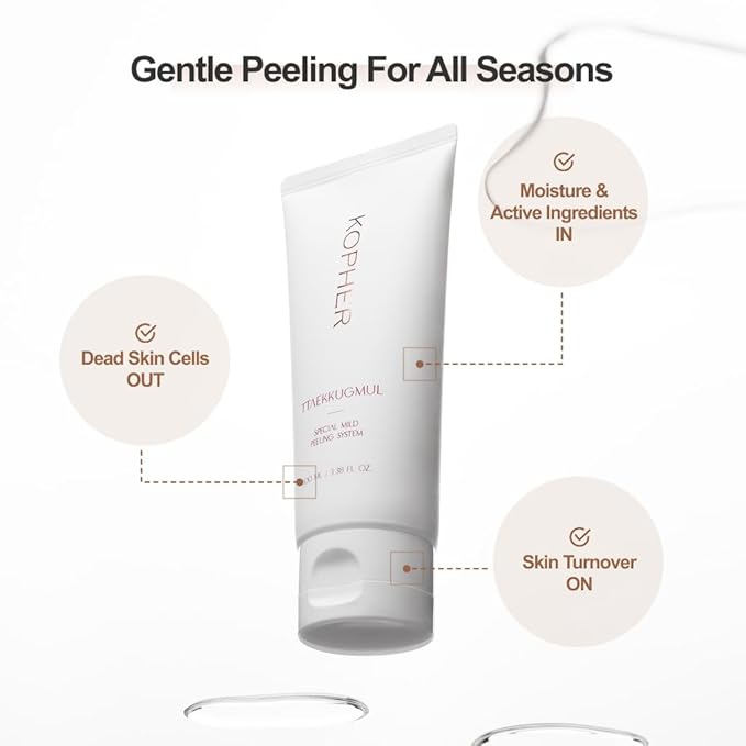 Kopher Ttaekkugmul Mild Peeling Brightening, Smoothing, Hydrating Exfoliator for Sensitive Skin, Daily Exfoliant for Glow Skin, Korean Skincare (100ml, 3.38 fl.oz.)