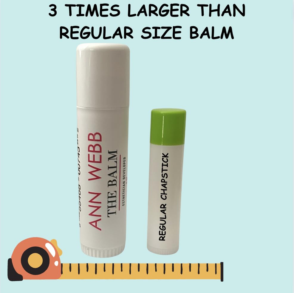 Balm Lip Moisturizer for Dry Lip Care - Organic Lip Balm for Chapped Lips - Anti-aging - UV protecting Lip Repair for Hydrating Lips Oversized - Best Balm - Original .5oz