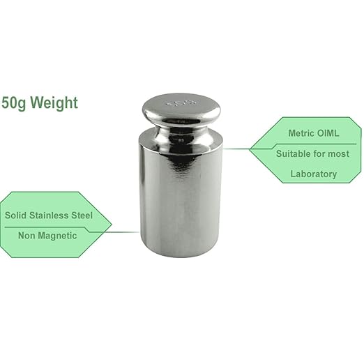 American Weigh Scales Calibration Weight for AWS Digital Scale, Carbon Steel, Chrome Finish, 50G (50WGT)