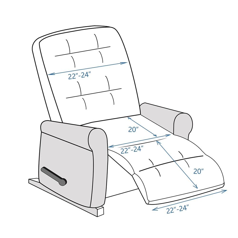 STONECREST Recliner Chair Cover, Sherpa Slipcover, Stay in Place (White/Beige, 23" Regular Recliner)