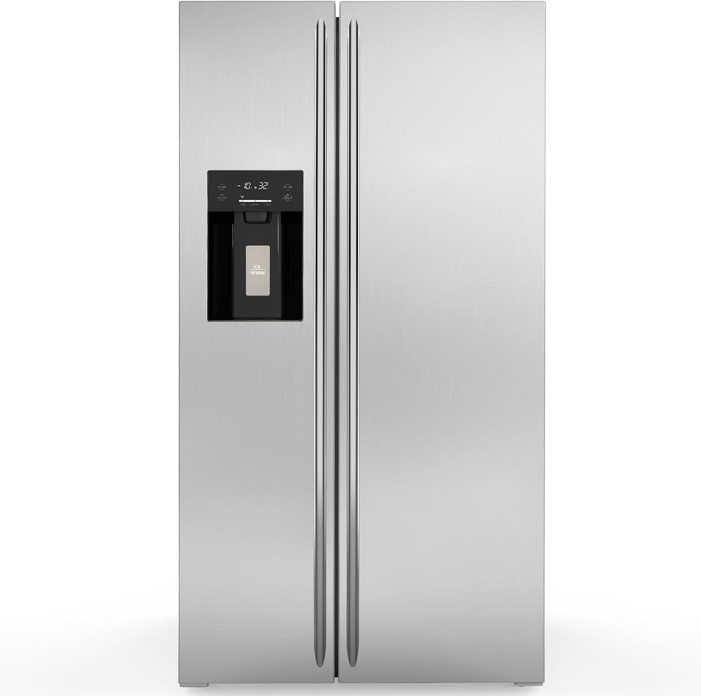 20 Cu.ft. Large Refrigerator Fridge, 2 French Door Stainless Steel with Water Dispensor, Ice Maker for the Kitchen