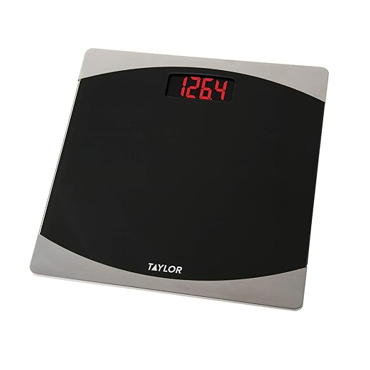 Taylor Glass Digital Bath Scale (Black/Silver)