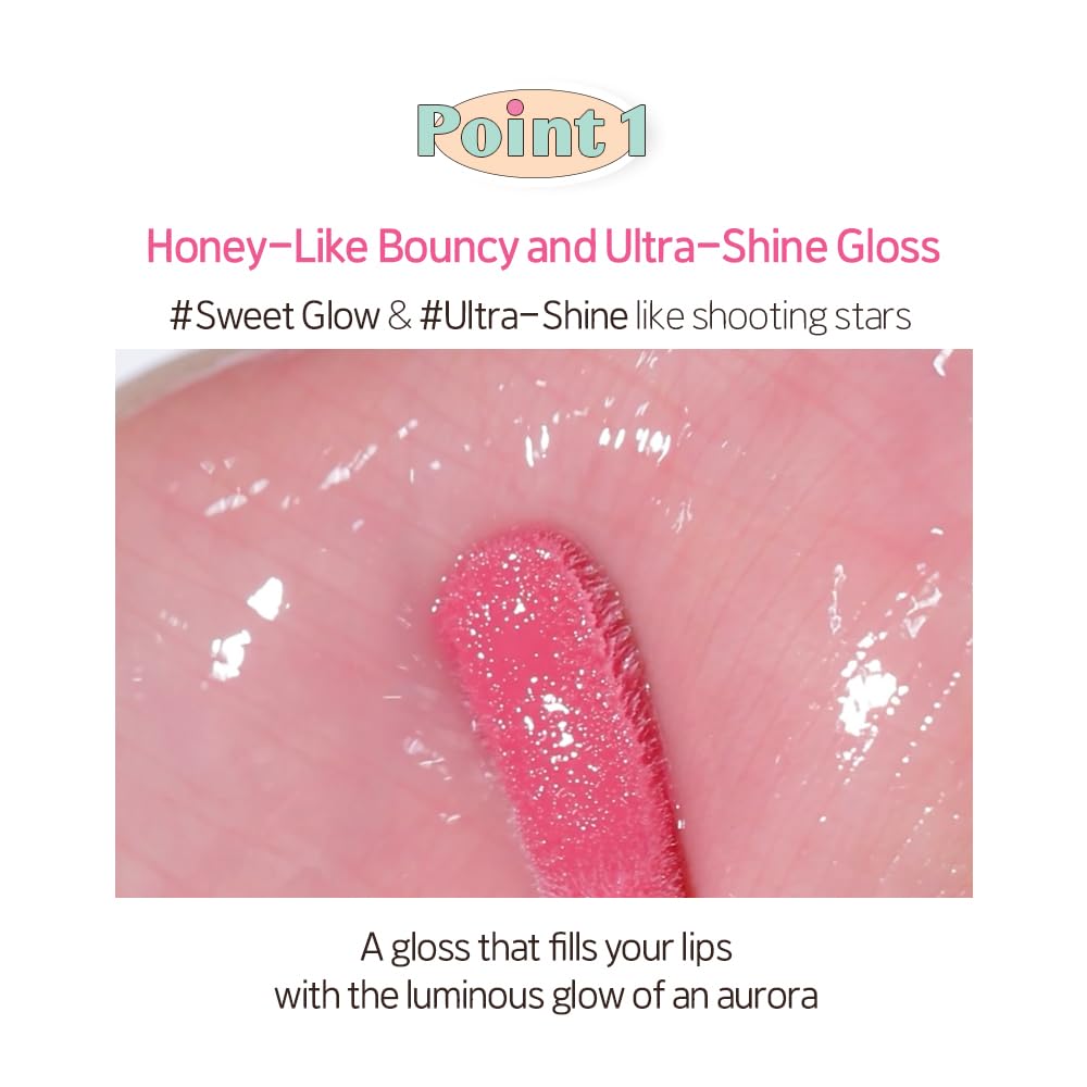 ETUDE Over Glowy Lip Gloss #6 Taro Berry | Non-Sticky Vegan Lip Tint | Moisturized & Long-lasting Lip Gloss | Daily Stain for Dry Lips, Korean Makeup, K-beauty, Perfect for Gift