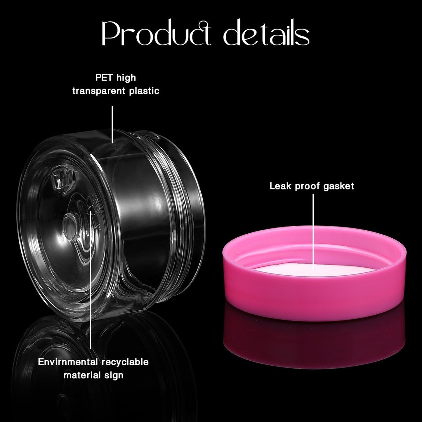 SATINIOR 36 Pieces 4 oz Plastic Jars with Lids Wide Mouth Airtight Reusable Container Acrylic Cosmetic Small Jars for Lotions Ointments Travel Toiletries Creams Make up Storage(Pink)