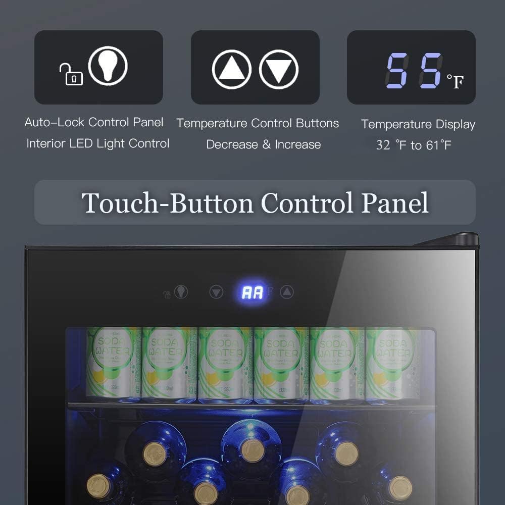 Antarctic Star Beverage Refrigerator -150 Can Mini Fridge for Soda Beer or wine,Small Drink Dispenser, For Office or Bar with Adjustable Removable Shelves，4.5 Cu. Ft. (Black)