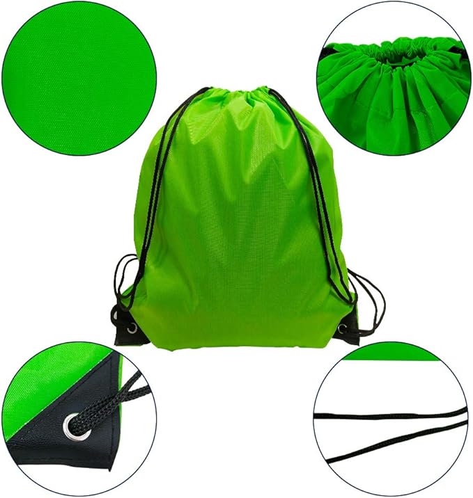 GoodtoU Draw String Sport Bag 24 Pcs Draw String Back Sack Drawstring Gym Bag Cinch Bag (Orange Green)