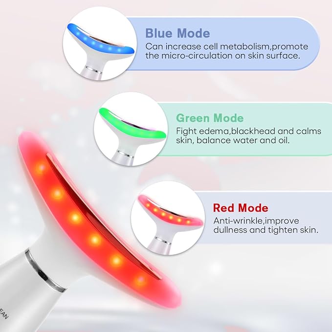 Facial Massager,Neck Face Massager Tool,3 Mode Massage with Heat,Portable Beauty Instrument for Skin Care Women Gift