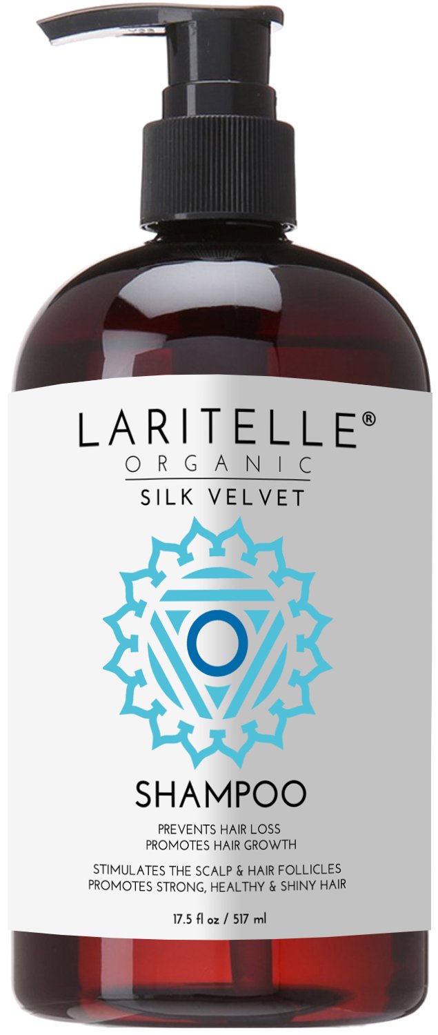 Silk Velvet Organic Hair Loss Prevention Shampoo – 17.5 oz – Rosemary, Lavender & Rice Protein Botanical Clean Formula – Made in California