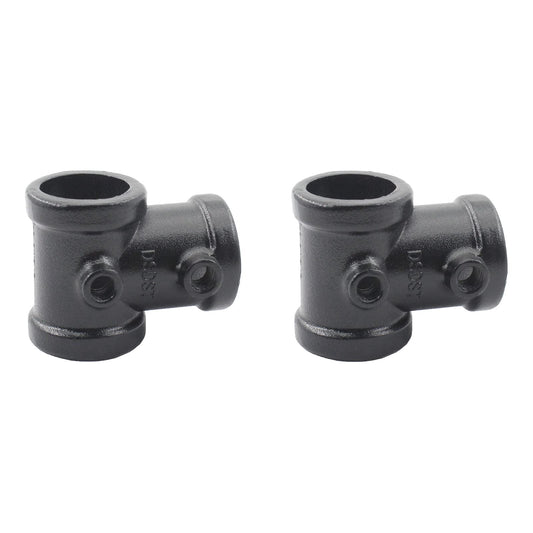 1-1/4" Pipe Fitting Connections, TTZEZE 2PCS Unthreaded Aluminium Alloy Pipe Elbow/Tee for Steampunk Vintage DIY Pipe Decor Project,Shelf Bracket,Plumbing Pipe,Decor Furniture,Shelving Decoration