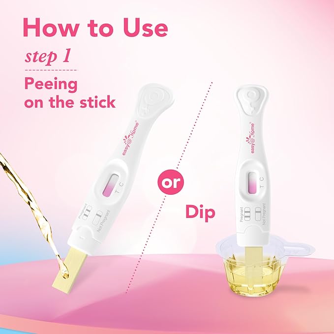 Easy@Home Early Pregnancy Test: Early Results & Reliable Accurate - Early Detection Pregnancy Tests with Curved Handle - Instant Readings in Minutes | 3 Sticks & 6 Free Strips