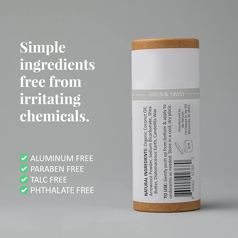 J&L Naturals Aluminum Free Deodorant for Men & Women | 100% Natural Ingredients With Coconut Oil, Shea Butter, & Essential Oils | Sustainable, Eco-Friendly (Activated Charcoal, 3.0 Oz (Single))