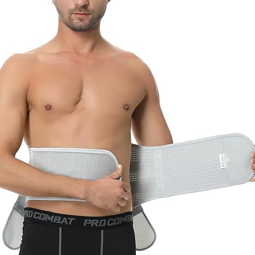 NeoTech Care Back Support Belt - Breathable & Adjustable Lower Back Brace - Double Pull Compression Straps (Grey, Size M)