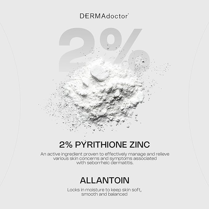 DERMAdoctor Tranquility Cleanser Dermatologist Formulated 2% Pyrithione Zinc for face body & Scalp - 7.10 oz