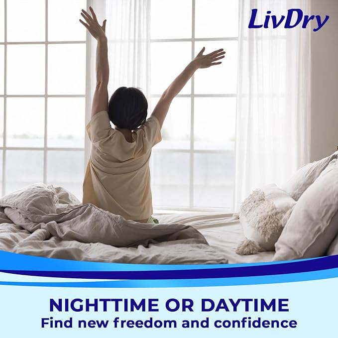 LivDry Adult XS Incontinence Underwear, Overnight Comfort Absorbency, Leak Protection, X-Small, 88-Pack