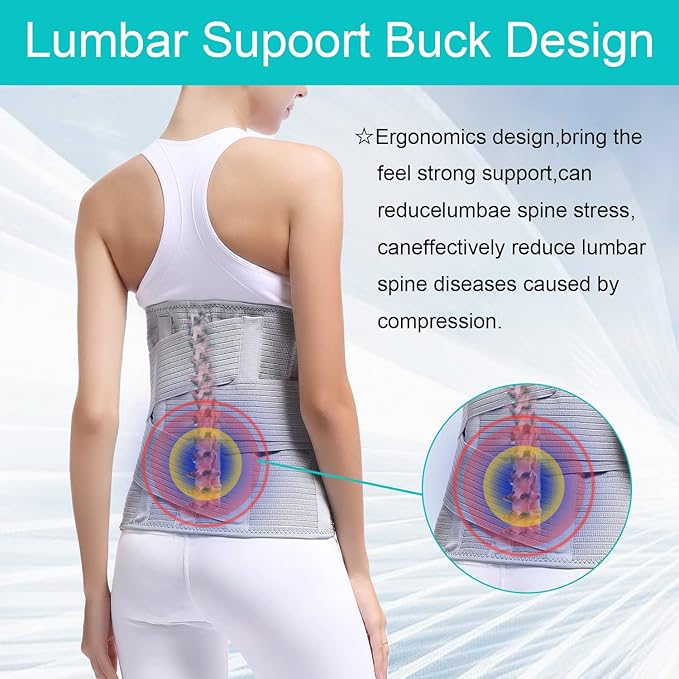 Back Support,Entire Back Brace, Lumbar Support Belt for Women & Men, Adjustable Waist Trainer Belt for Entire Back Pain Relief, Keeps Your Spine Straight and Safe(L)