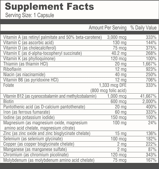 BariatricPal 90-Day Bariatric Vitamin Bundle (Multivitamin ONE 1 per Day! Capsule with 60mg Iron and Calcium Citrate Soft Chews 500mg with Probiotics - Caramel Apple)