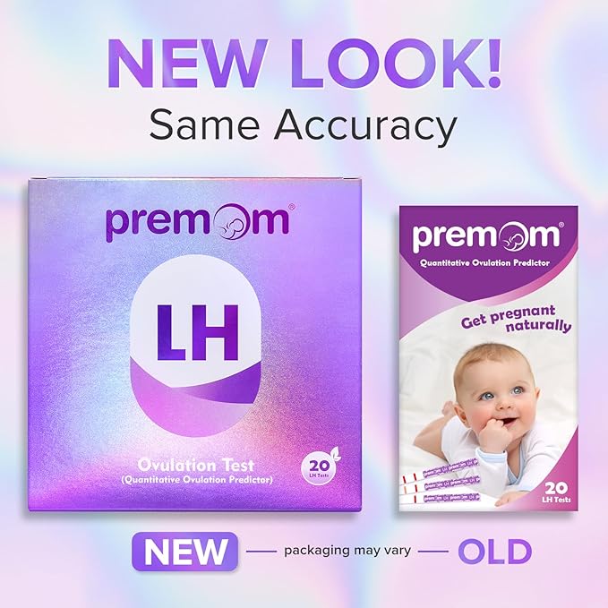 Premom Quantitative Ovulation Test Strips, Ovulation Predictor Kit with Smart Digital Ovulation Reader APP, Numerical Ovulation Tests, 20 LH Test