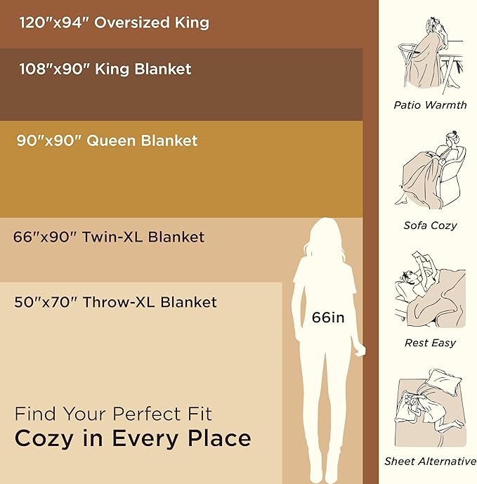 Bedsure 100% Cotton Blanket Queen Size for Bed - Breathable and Lightweight, Soft Cozy Textured Herringbone Woven Blanket for Summer Spring, Dark Grey, 90x90 inches