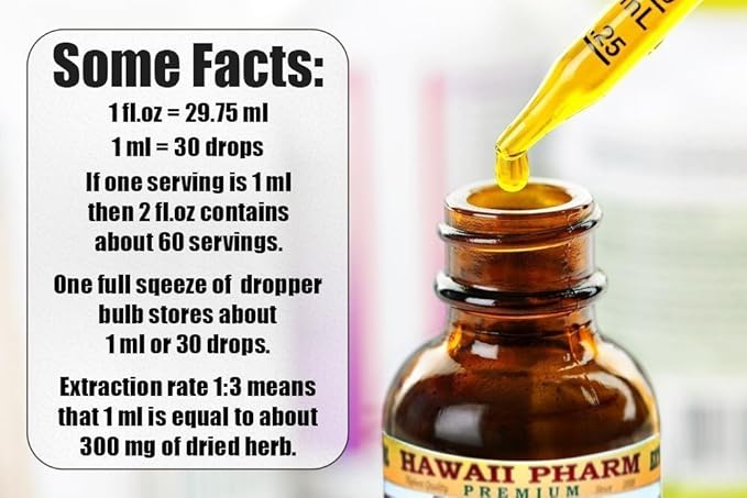 Hawthorn Alcohol-Free Liquid Extract, Hawthorn (Crataegus Laevigata) Dried Leaf and Flower Glycerite Hawaii Pharm Natural Herbal Supplement 2x2 oz