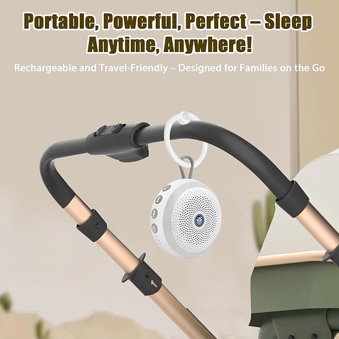 Sound Machine for Baby – White Noise Sound Machine with Night Light for Baby Nursery – Portable Sleep Machine with Rain Sounds, Sleep Music & Relaxing Sleep Aid