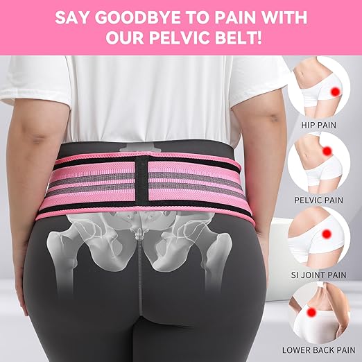 S-XXL Sacroiliac SI Joint Hip Belt for Women Men-Alleviate Sciatica|Pelvic|Back|Lower Back Support, Pelvic Support Belt, Adjustable Lumbar Pain Relief, Trochanter Belt,Pink, XL(Hip Size 52"- 63")