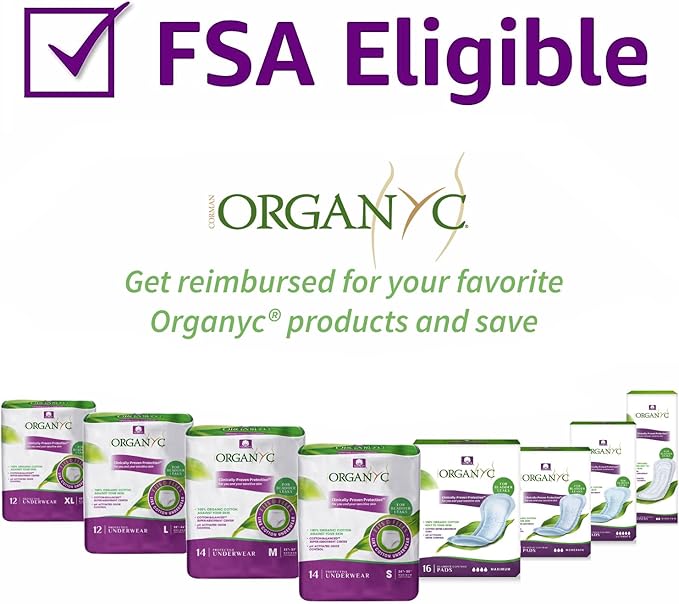 Organyc Bladder Control Underwear for Women - Organic Cotton Protective Underwear for Incontinence, Leak Protection, Odor Protection and Sensitive Skin, Small, 14 Count
