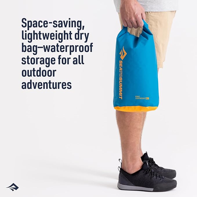 Sea to Summit eVac Dry Bag, Roll-Top Compression Sack, 8 Liter, Turkish Tile Blue
