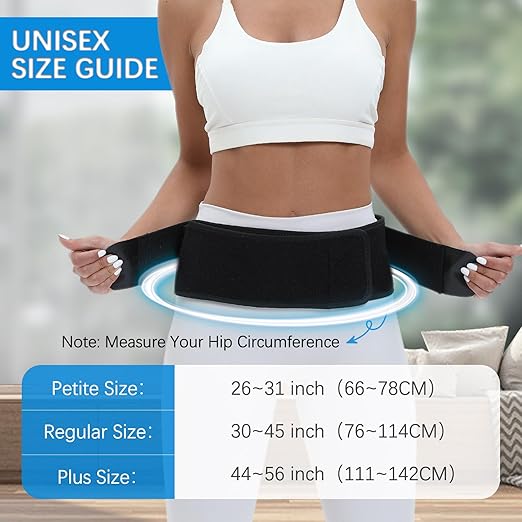 S-XXL Sacroiliac SI Joint Hip Belt for Women Men-Alleviate Sciatica|Pelvic|Back|Lower Back Support, Pelvic Support Belt, Adjustable Sciatica Lumbar Pain Relief, Trochanter Belt(Black,L,Hip Size 43‘’-56‘’)