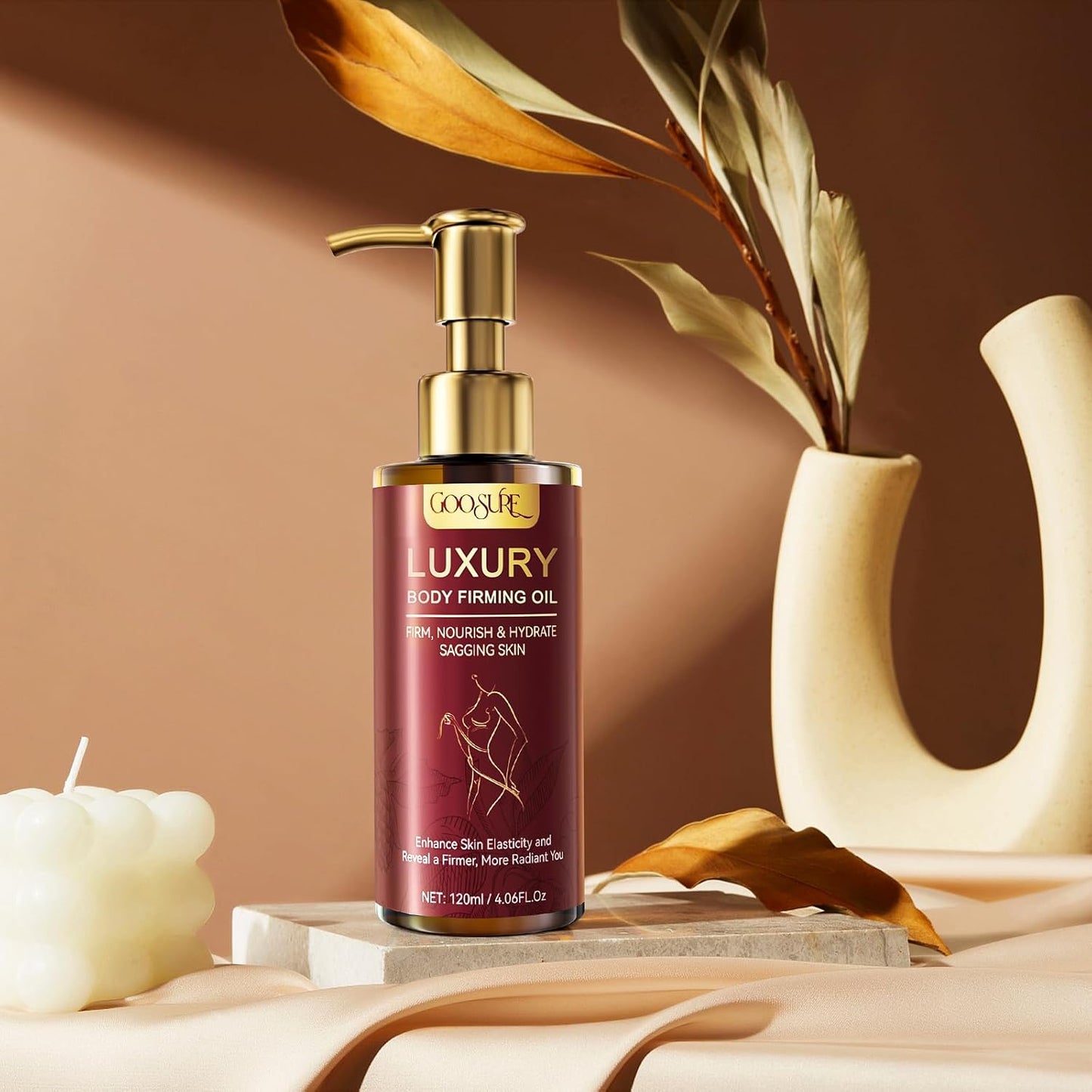 Body Firming Oil,Deep, Lasting Hydration, 4.06 FL OZ, Natural Botanicals Firming O il for Women, Fast-Absorbing with Cactus Extract & Camellia Oil, Vitamin E, Targets Abdomen/Thighs