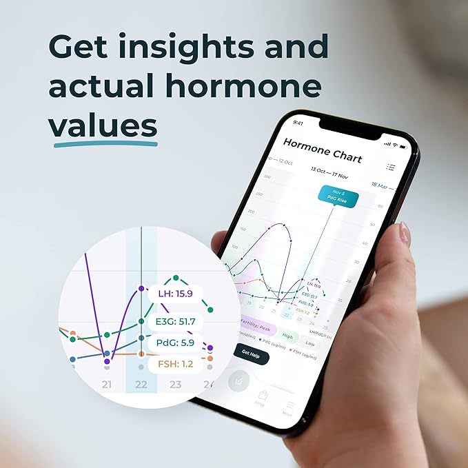 Inito Fertility Monitor & Hormone Tracker for Women | Estrogen, LH, PdG (Urine Metabolite of progesterone), FSH | Track and Confirm Ovulation | Includes 15 Test Strips (iPhone 16)