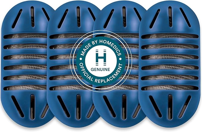 HoMedics Demineralization Cartridge for Ultrasonic Humidifiers – 4-Pack Humidifier Filter Replacements, Filters Mineral Deposits and Purifies Water in Air Humidifiers for Bedroom, Plants, Office Blue
