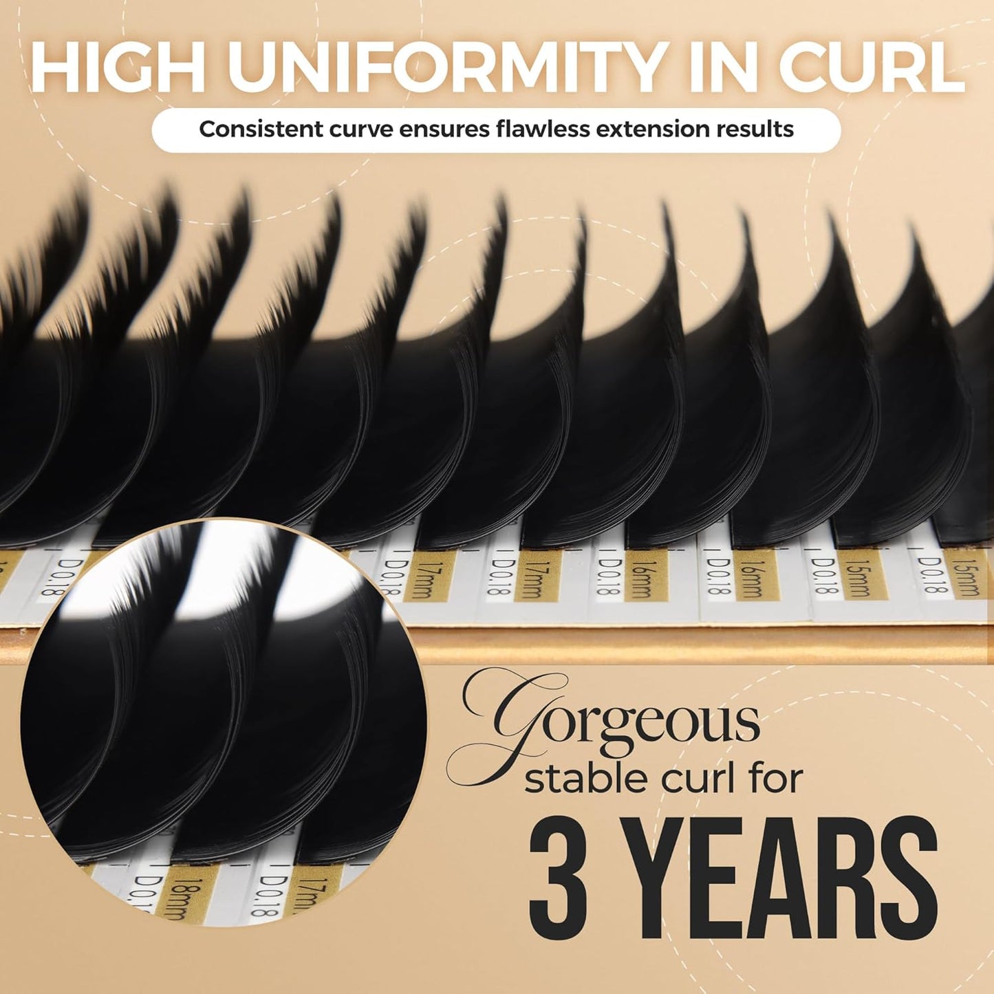 LASHVIEW D Curl 13mm Silk Fake Eyelash Extensions 0.20 Thickness Thick Lashes Semi-Permanent Eyelashes Natural Individual Application for Professional Salon Use