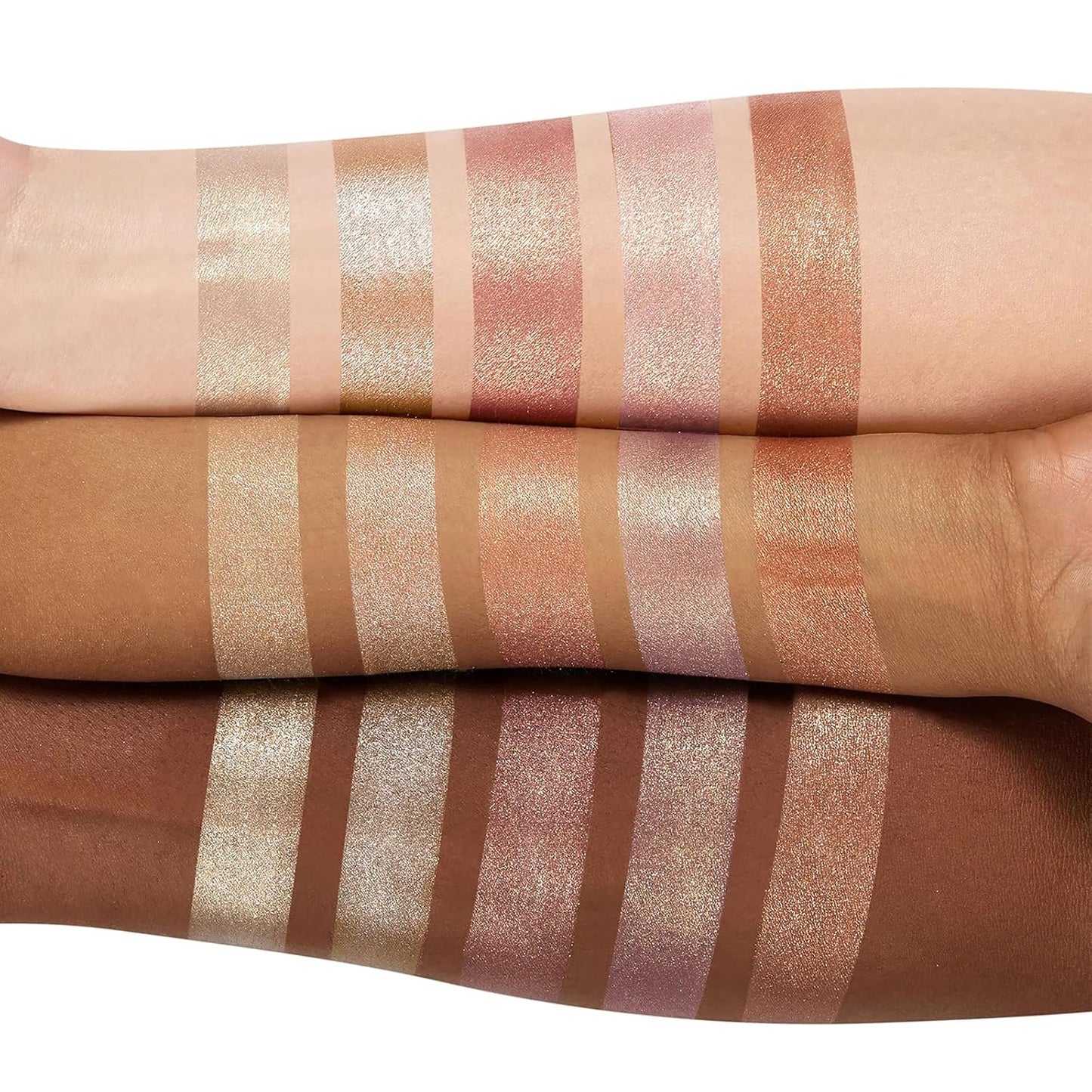 Highlighter Powder Palette, 5 Colors Makeup Palette Contour Palette Eyeshadow Makeup Kit Waterproof Long Lasting Brilliant Lighten Skin Color Professional Versatile Face Shading Set(1, brown, Large)