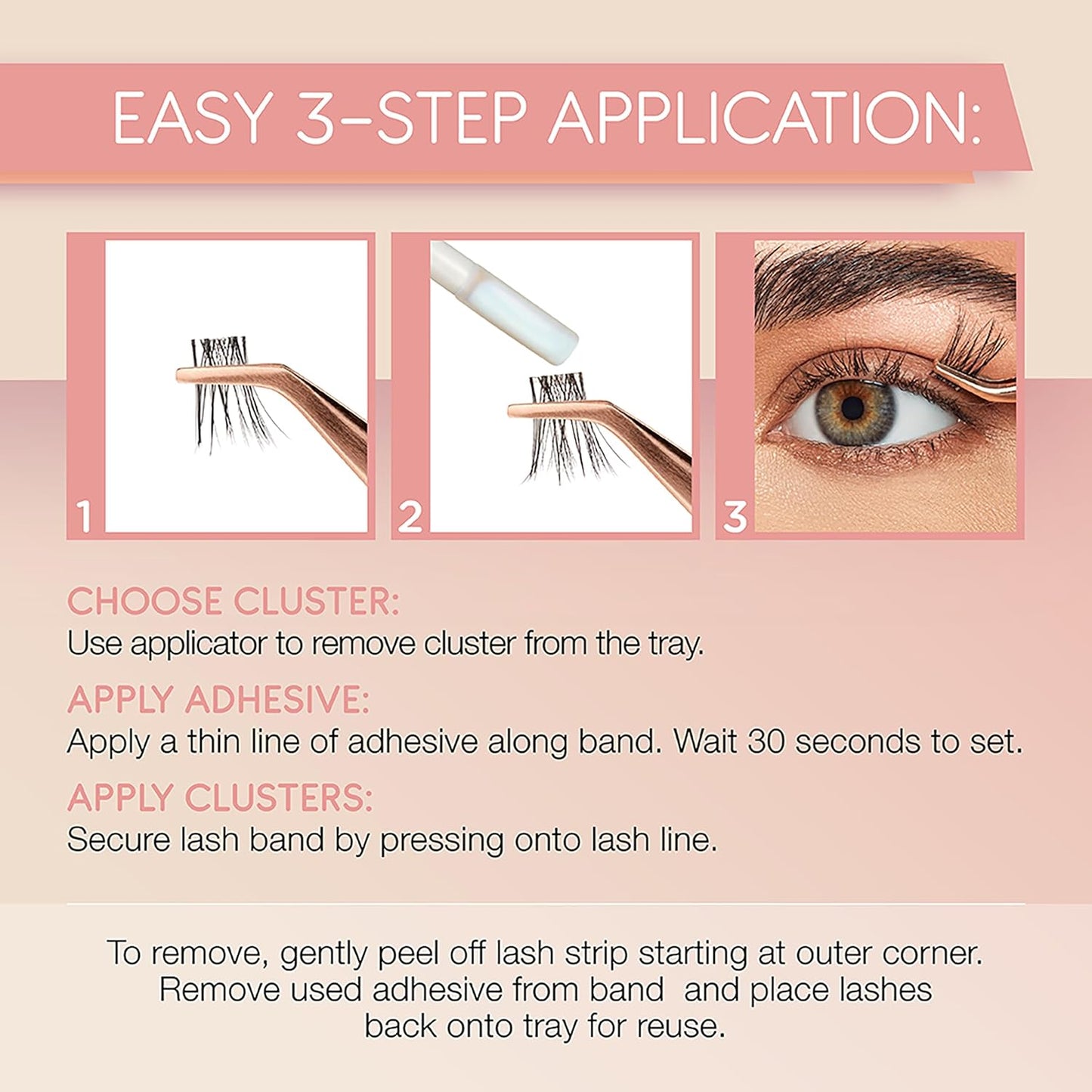 Ardell Naked Clusters 437, DIY Lash Clusters, Natural Looking Individual Lashes, Reusable Eyelash Extension Kit, 50 Clusters, Up to 8 Applications, 1-Pack