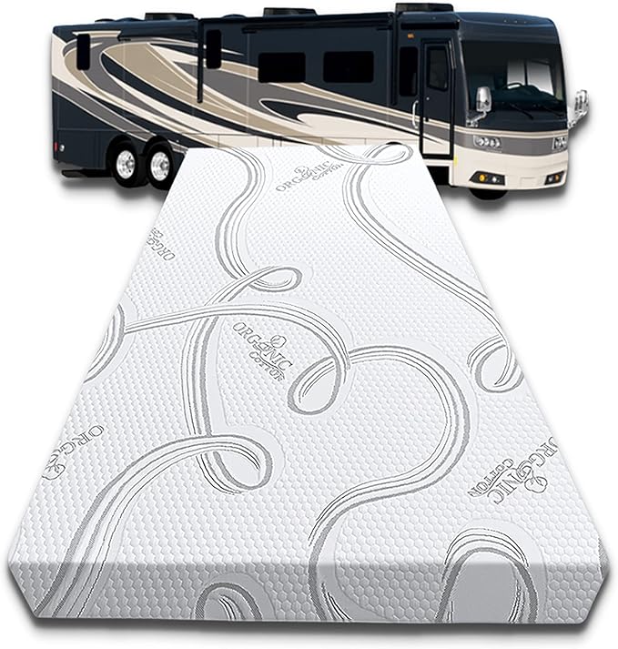 FoamRush 6-Inch Bunk (30" x 75") High Density Foam RV Mattress Replacement with Cotton Cover, Medium Firm, Pressure Relief, Travel Camper Trailer Truck, Made in USA, CertiPUR-US Certified