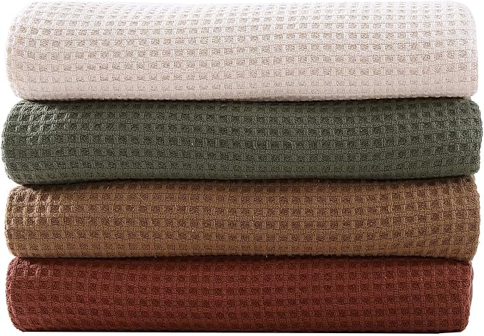 Eddie Bauer Blanket Soft Waffle Weave Bedding, Medium Weight Bedroom Decor, Softens Every Wash, Queen, Brown