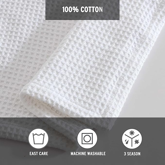 Eddie Bauer - Queen Blanket, Super Soft & Medium Weight, Softens Every Wash (Solid Waffle White, Queen)