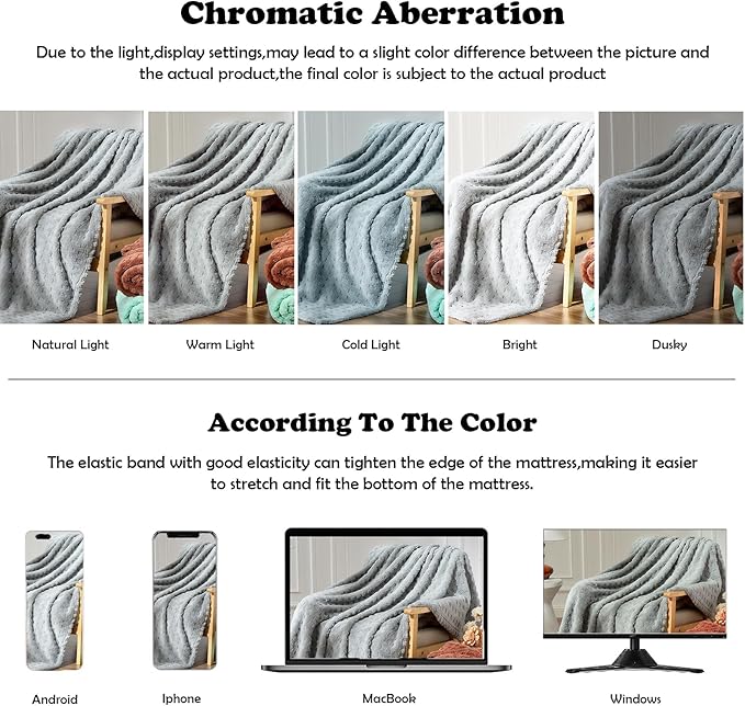 NEWCOSPLAY Super Soft King Blanket Grey Premium Silky Flannel Fleece 3D Waffle Checkered Lightweight Bed Blanket All Season Use (Light Grey, King(90"x110"))