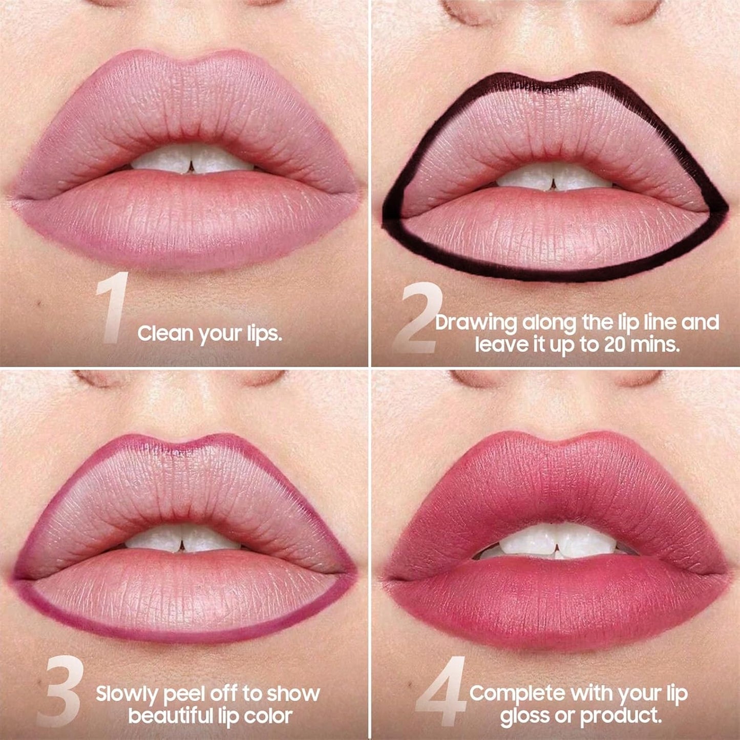 Lip Stain Peel Off Lip Liner - Long Lasting Comfortable Vivid Color Peel Lip Stain Smudge Proof Finish, Create A Charming Vibrant Lip Color Makeup For All Skin Types with All-Day (#02 Cocoa)
