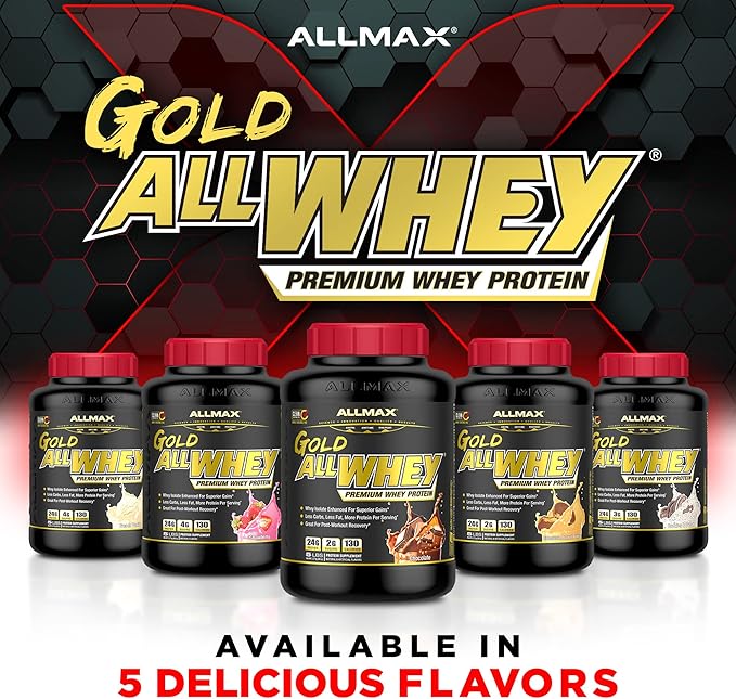 ALLMAX Nutrition Gold ALLWHEY, Chocolate - 2 lb - 24 Grams of Protein Per Scoop - Gluten Free, Low Carb & Low Sugar - Approximate 30 Servings