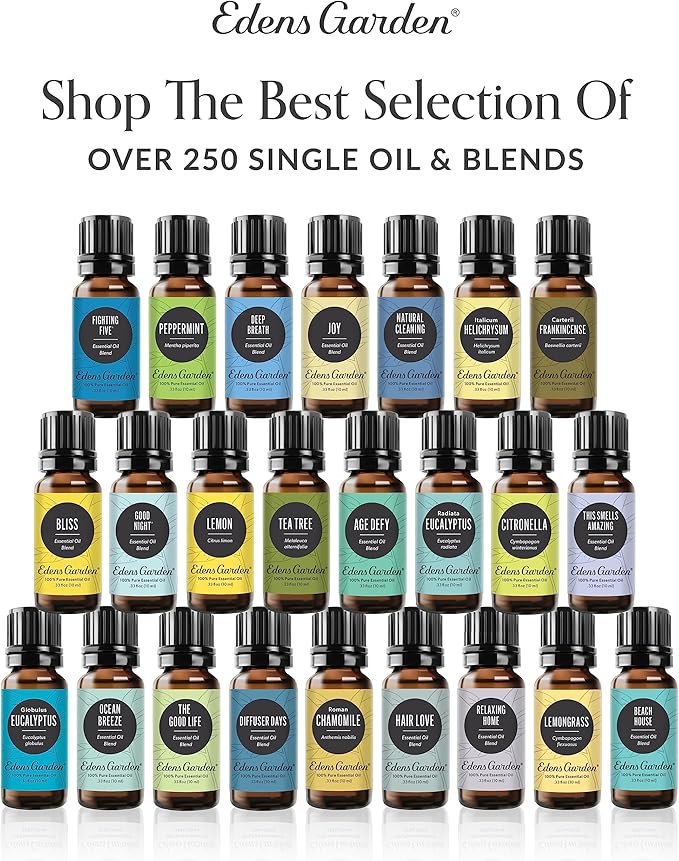 Edens Garden Essential Oils 6 Set – 100% Pure Therapeutic Grade, Natural Aromatherapy Blends for Headache, Muscle Relief & Relaxation – Undiluted for Massage & Self-Care, 10 ml/ 6 Pack