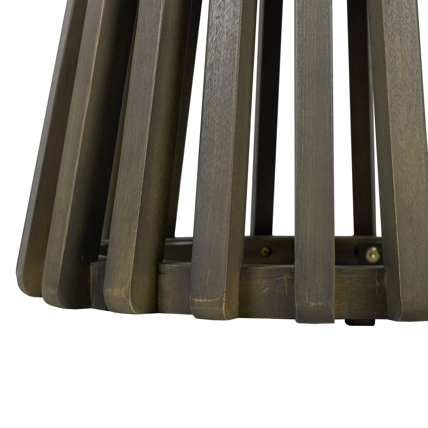 Outdoor Acacia Wood Patio Side Table, Round Coffee Table for Backyard, Lawn, Balcony,Grey Finish